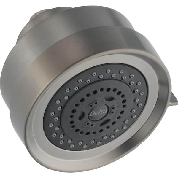 Delta Grail 3-Spray Patterns 2.50 GPM 4.5 in. Wall Mount Fixed Shower Head in Stainless
