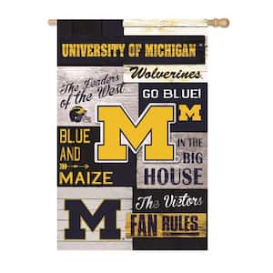 2-1/3 ft. x 3-2/3 ft. Linen University of Michigan 2-Sided Fan Rules House Flag