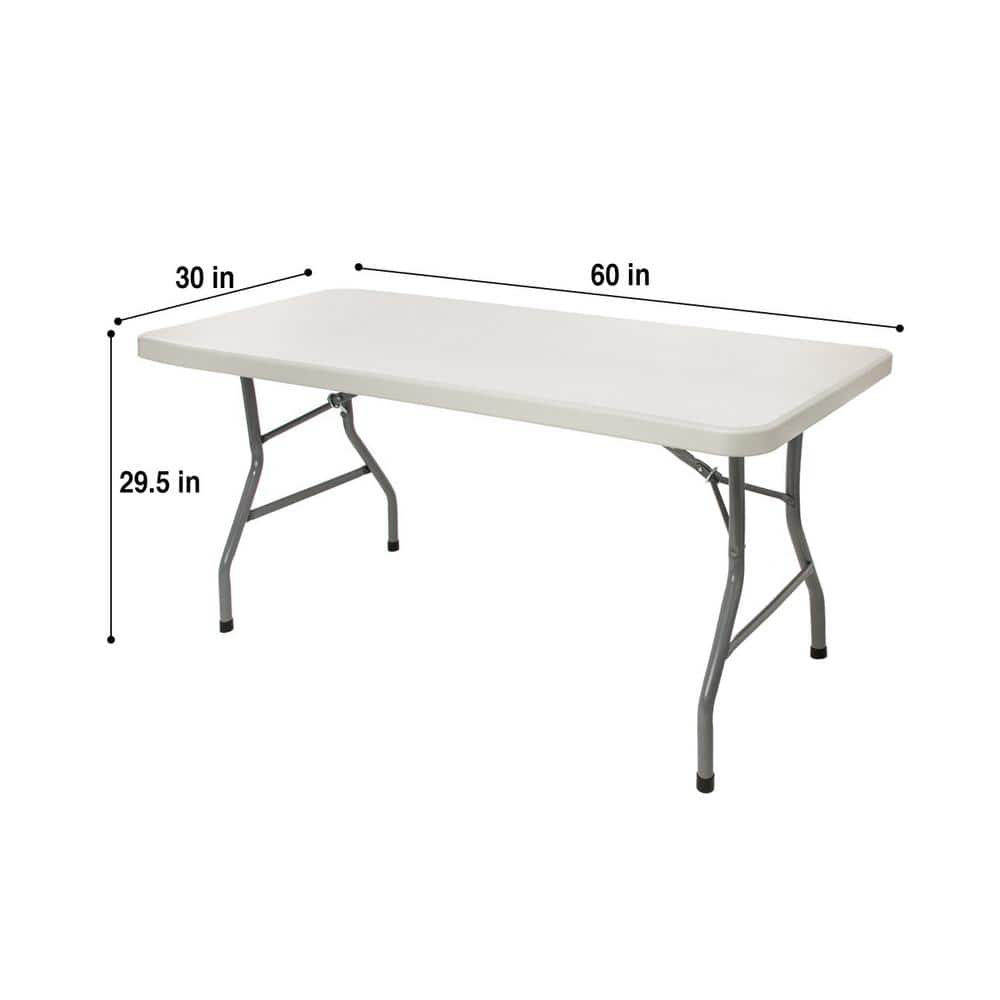 Gray Plastic and Steel 61" Folding Table