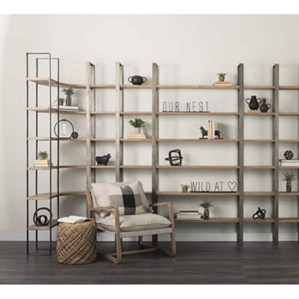 HomeRoots Mariana Brown 6 Tiers Metal Shelving Unit (10.5 in. x 90 in. x 80  in.) 392220 - The Home Depot