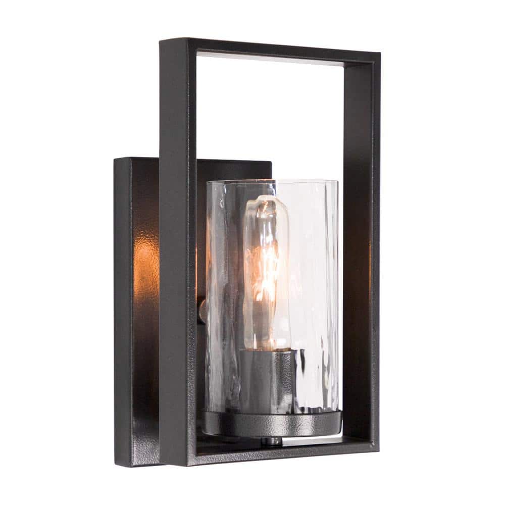 Charcoal Rain Glass 10.75" Wall Sconce with Vintage Edison Bulb