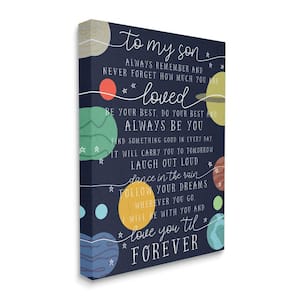 My Son Love You Forever Phrase Outer Space By Daphne Polselli Unframed Print Typography Wall Art 24 in. x 30 in.