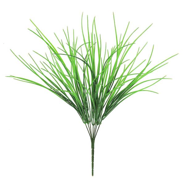 16 in. Artificial Grass Leaf Stem Plant Greenery Foliage Bush (Set of 6)