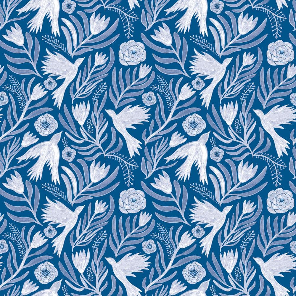 Tempaper Otomi Dove Blue Removable Peel and Stick Vinyl Wallpaper ...