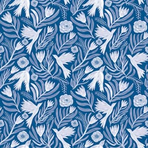 Otomi Dove Blue Removable Peel and Stick Vinyl Wallpaper Sample