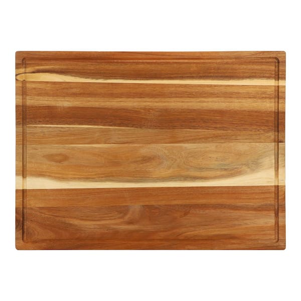 24 in. x 18 In. Brown Acacia Wood Large Cutting, Prep and Serving Board