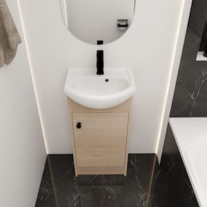 Victoria 18 in. W x 14 in. D x 35 in. H Freestanding Modern Design Single Sink Bath Vanity with Top and Cabinet in Wood