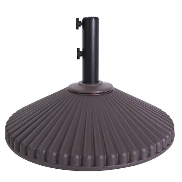 Amucolo 23 in. Round Heavy-Duty Plastic Patio Umbrella Base Umbrella Stand in Brown