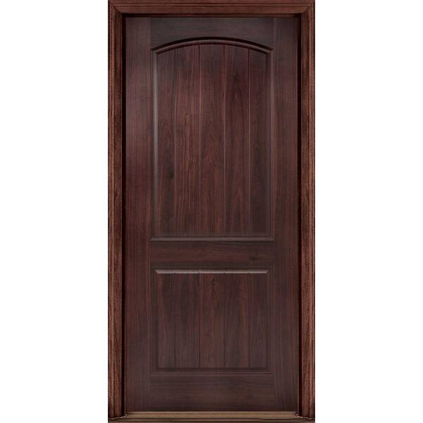 Masonite 36 in. x 80 in. AvantGuard Sierra 2-Panel Left Hand Outswing Finished Smooth Fiberglass Prehung Front Door No Brickmold