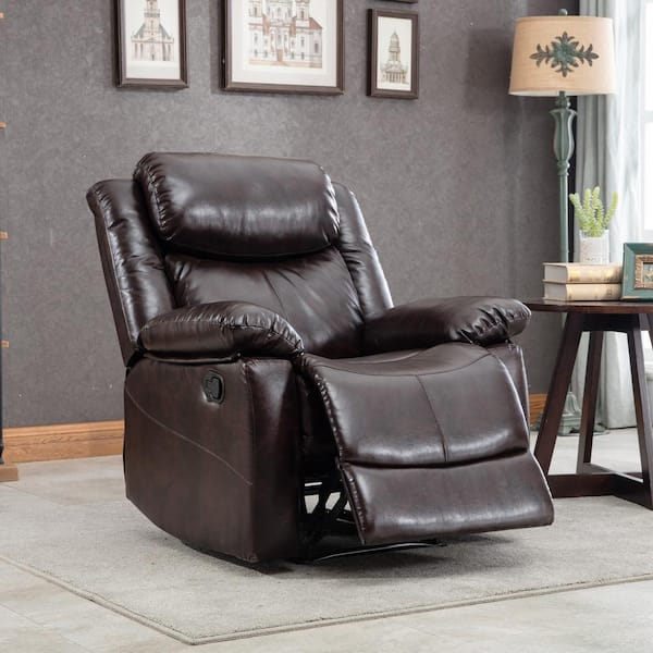 Recliner Chair Sofa Living Room Furniture Microfiber Reclining Padded Seat Brown 