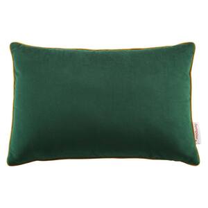 Accentuate Green Cognac Solid French Piping 12 in. x 18 in. Lumbar Performance Velvet Throw Pillow