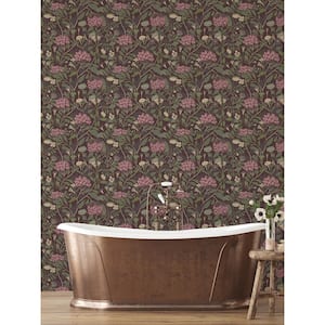 Hybbe Purple Hydrangea Garden Non Woven Paper Wallpaper Sample
