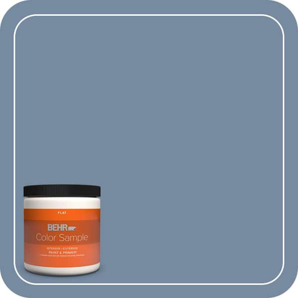 BEHR PREMIUM PLUS 8 oz. #PPU15-09 Hilo Bay Flat Interior/Exterior Paint & Primer Color Sample