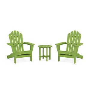 Lime 3-Piece Plastic Patio Conversation Set in Adirondack Monterey Bay