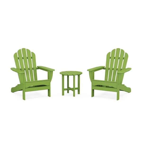 Trex Outdoor Furniture Lime 3-Piece Plastic Patio Conversation Set in Adirondack Monterey Bay