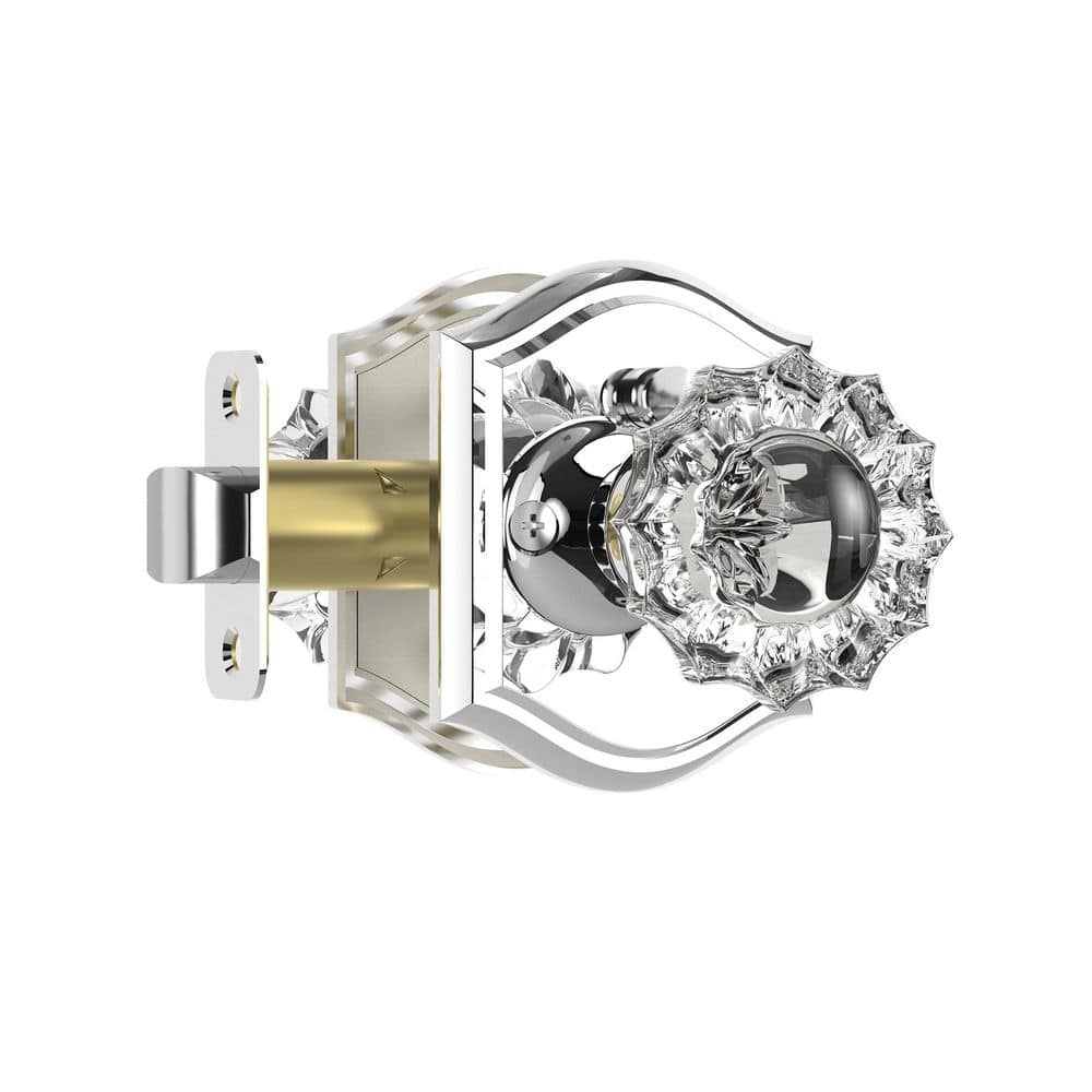 Vintage Polished Chrome Interior Privacy Bed/Bath Door Knob with Floral Crystal Knob and Arch Backplate price history on PriceWatchPro