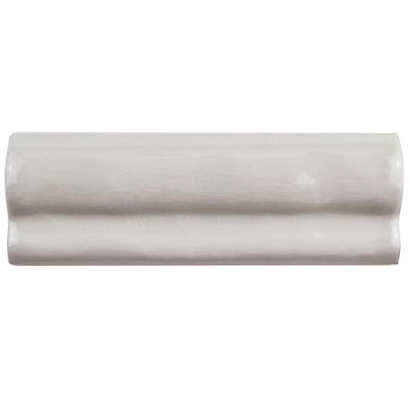 Antic Craquelle Moldura Gris Oscuro 2 in. x 6 in. Glossy Ceramic Wall Tile Trim