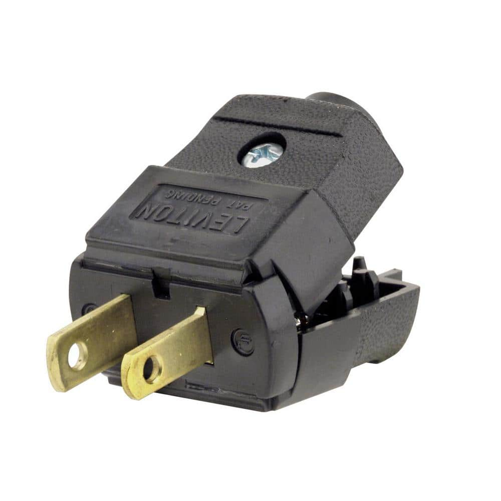 Leviton 15 Amp 125-Volt Light Duty Plug, Black