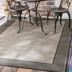 Gris Gray Doormat 3 ft. x 5 ft. Indoor/Outdoor Patio Area Rug