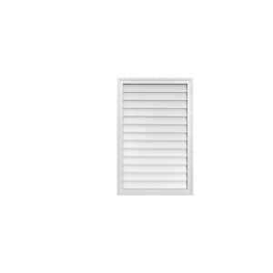 26 in. x 40 in. Vertical Surface Mount PVC Gable Vent: Decorative with Brickmould Frame
