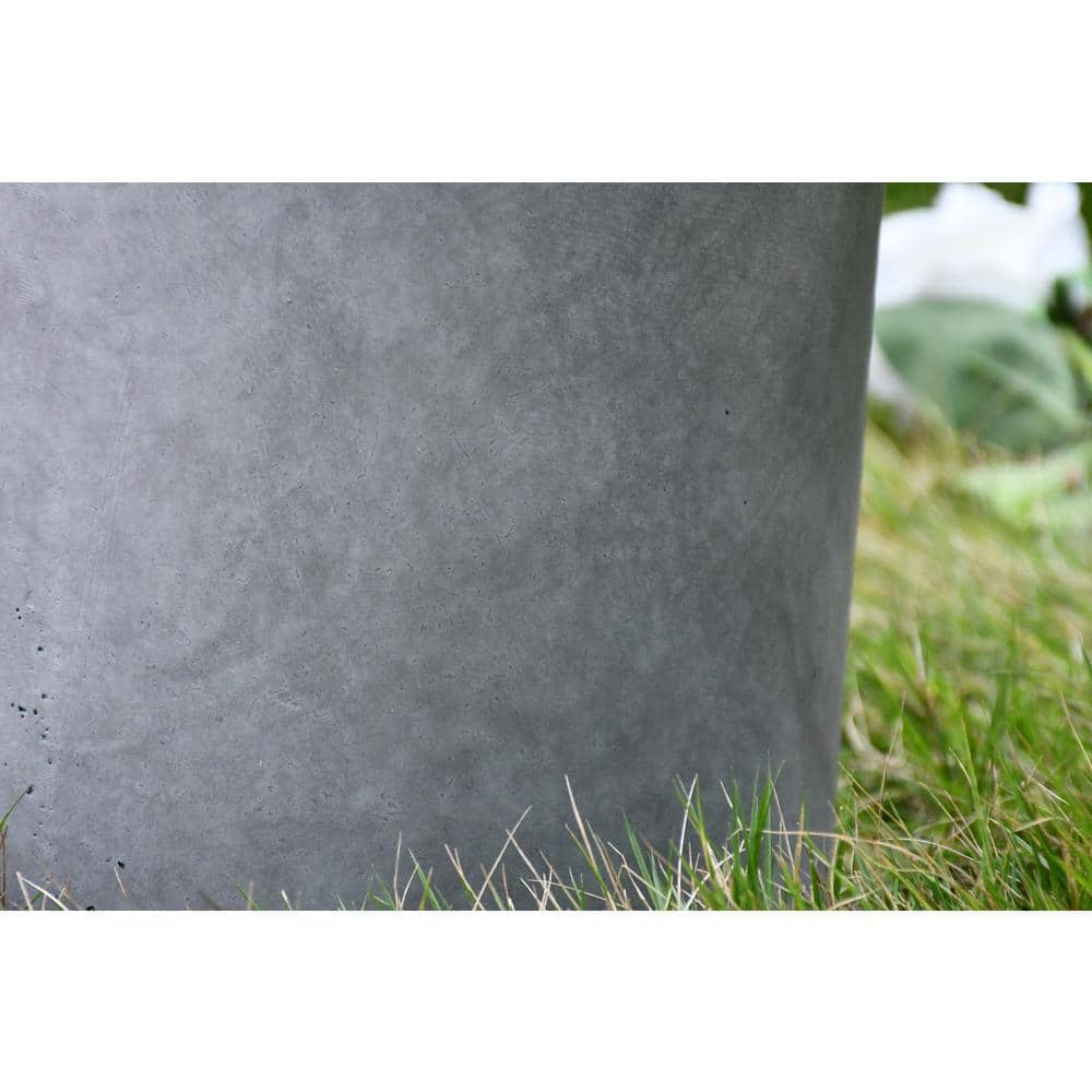 Large Rectangular Gray Lightweight Concrete Outdoor Planter