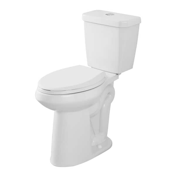 12 in. Rough In Extra Tall Height 2-Piece 0.8/1.28 GPF Dual Flush Elongated Toilet in White, Soft Close Seat Included