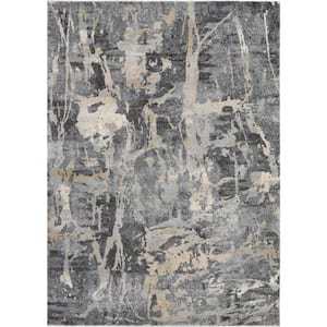 Fusion Grey 5 ft. x 7 ft. Abstract Modern Area Rug