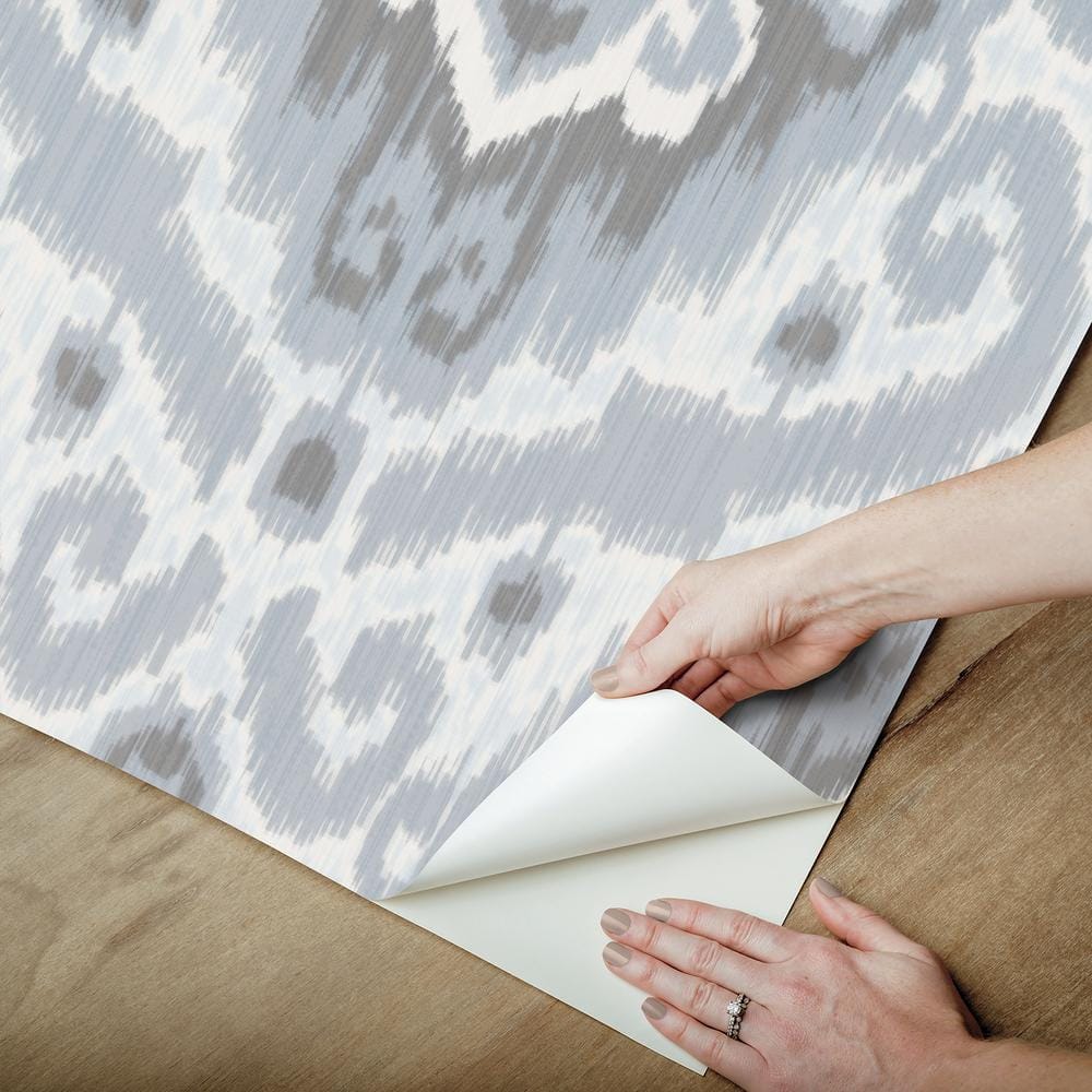 Grey Bohemian Ikat Self-Adhesive Removable Wallpaper Roll