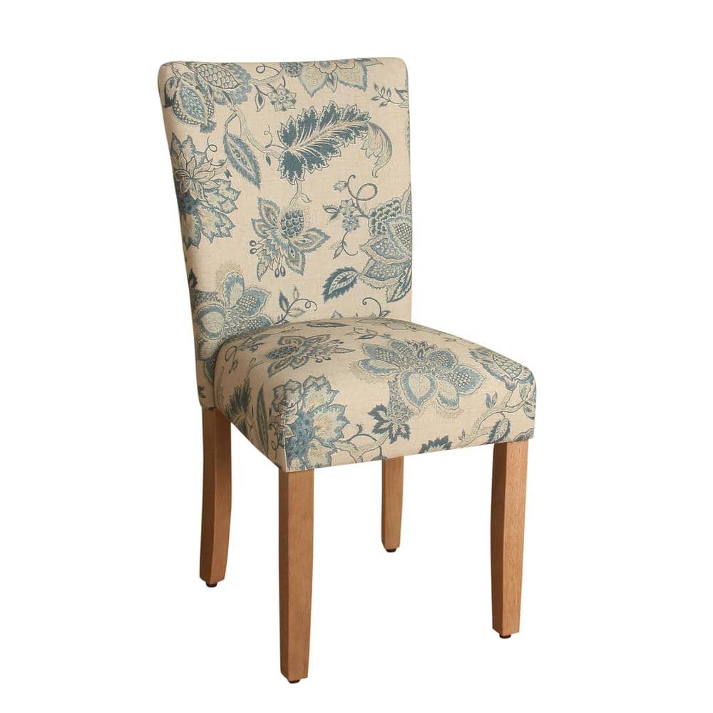 Lexie Vintage Indigo Linen Upholstered Parsons Side Chair Set