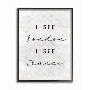 24 in. x 30 in. "Black and White I See London I See France" by Daphne Polselli Framed Wall Art