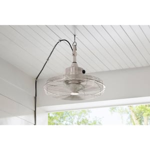 Calthorpe 20 in. Portable Brushed Nickel Ceiling Fan