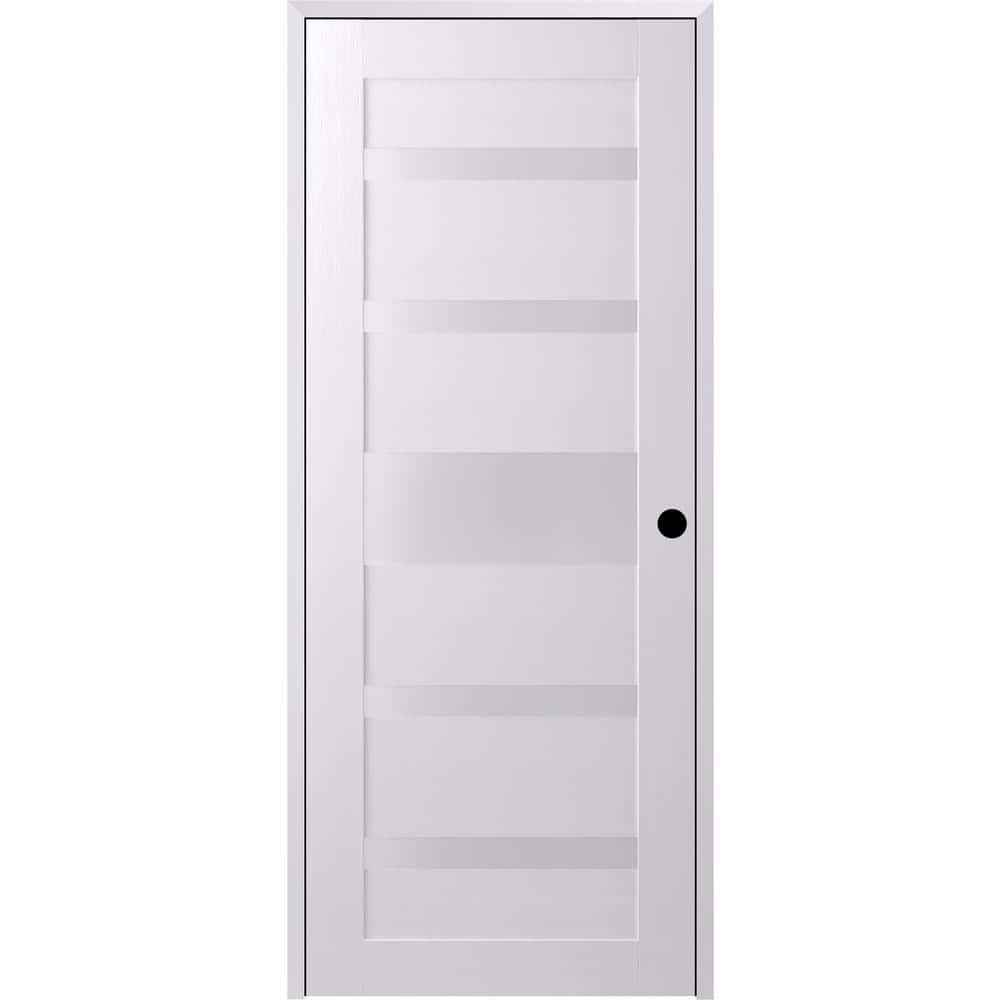 Bianco Noble Frosted Glass and Pine Composite Interior Door