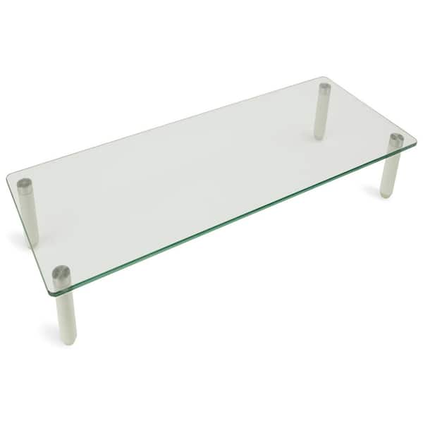 mount-it! Ergonomic Glass Monitor and Laptop Desk Adapter Riser