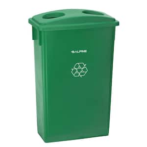 23 Gal. Green Slim Recycling Can with Bottle and Can Lid (3-Pack)