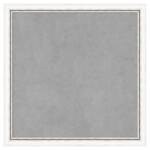 Amanti Art Morgan White Silver 22 in. x 22 in Framed Magnetic Board