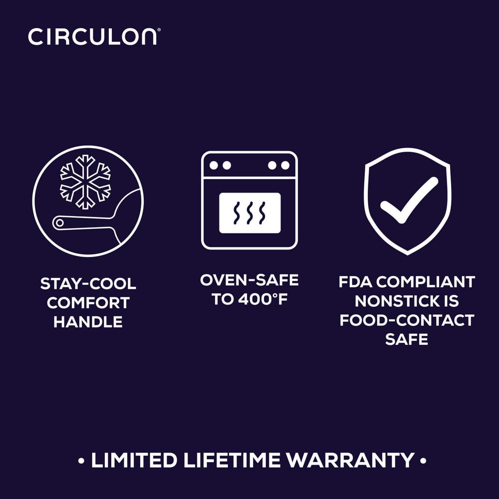 Circulon Gray 14" Hard-Anodized Nonstick Frying Pan with Helper Handle