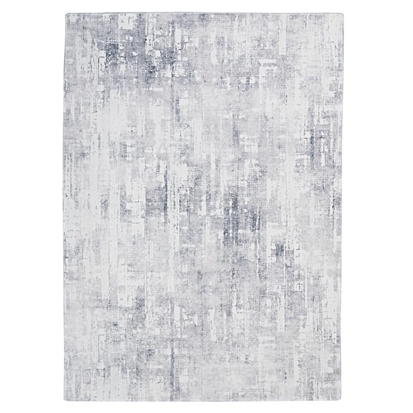 Roxie Faux Rabbit Ivory & Gray 3x5 Area Rug