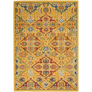 Allur Yellow Multicolor 5 ft. x 7 ft. Floral Bohemian Modern Area Rug