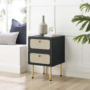 Chaucer 2-Drawer Nightstand in Black