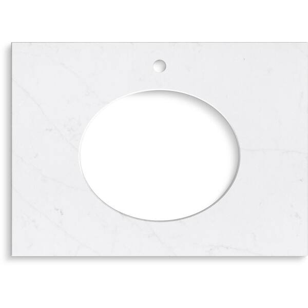 KOHLER Silestone 31 in. W x 22.4375 in. D Quartz Oval Cutout with Vanity Top in Eternal Statuario