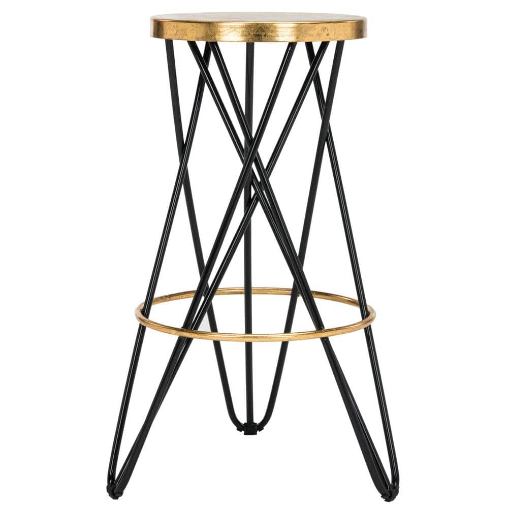 Lorna Black and Gold Hairpin Leg Bar Stool