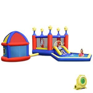 735-Watt Inflatable Slide Castle Kids Bounce House Bouncy with Large Jumping Area Playhouse and Blower