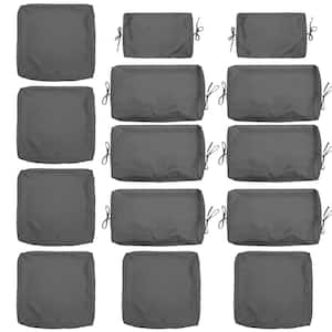 14-Piece 25.5 in. Outdoor Cushion Covers Grey