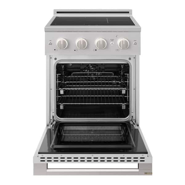24 in. 3.2 cu. ft. Marino Induction Range with 3 Burner Element Cooktop and Electric Convection Oven in Stainless Steel