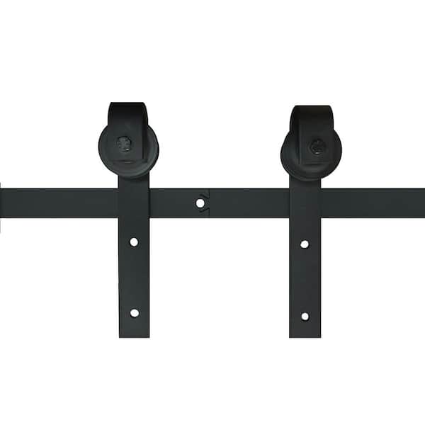 79 in. x 2.5 in. Black Metal Sliding Barn Door Hardware for 36 in. Door