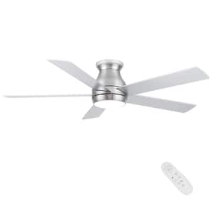 Light Pro 52 in. LED Indoor Silver Ceiling Fan with Remote Control and Light Kit