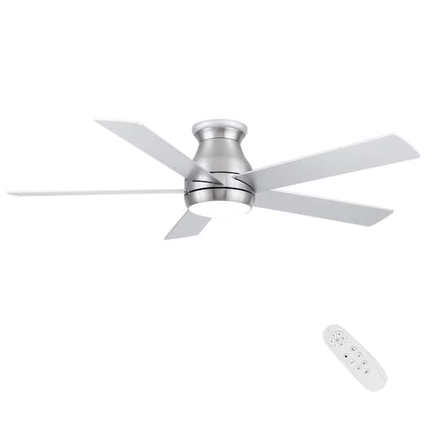 RCCFBHM Light Pro 52 in. LED Indoor Silver Ceiling Fan with Remote Control and Light Kit