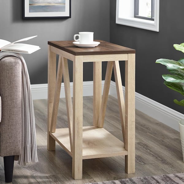 Welwick Designs Narrow A Frame Side, Narrow Oak Side Table With Drawer