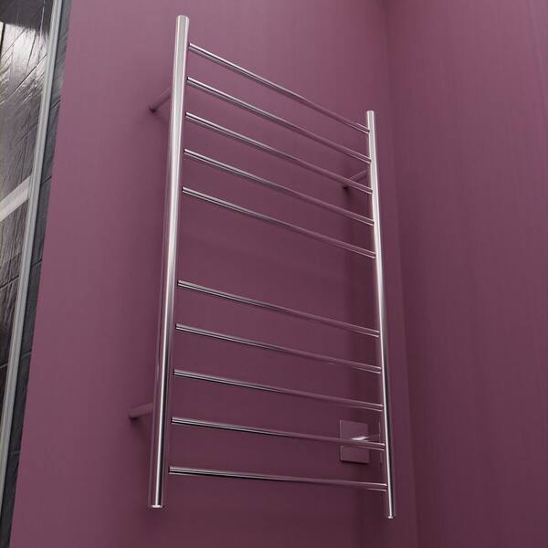 ANZZI Crete 10-Bar Stainless Steel Plug-in Wall Mounted Towel Warmer Rack  in Brushed Nickel TW-WM104BN - The Home Depot