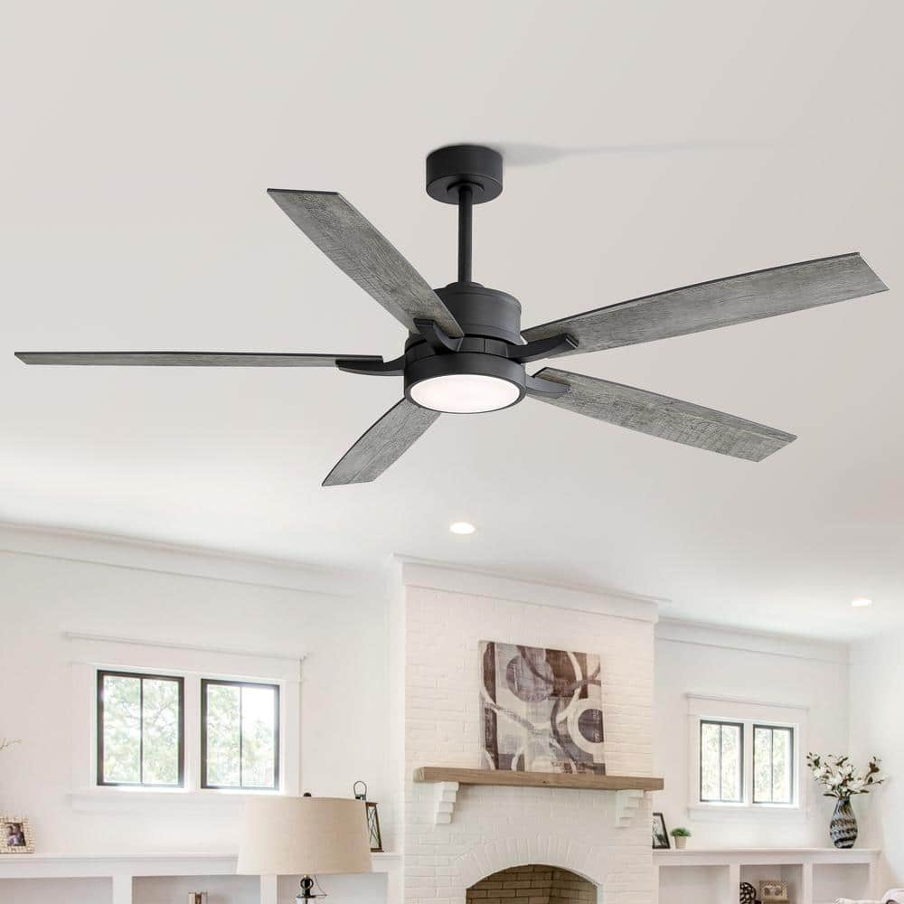 Sky Hog Fury 65 in. Indoor Integrated LED Matte Black Ceiling Fan with ...